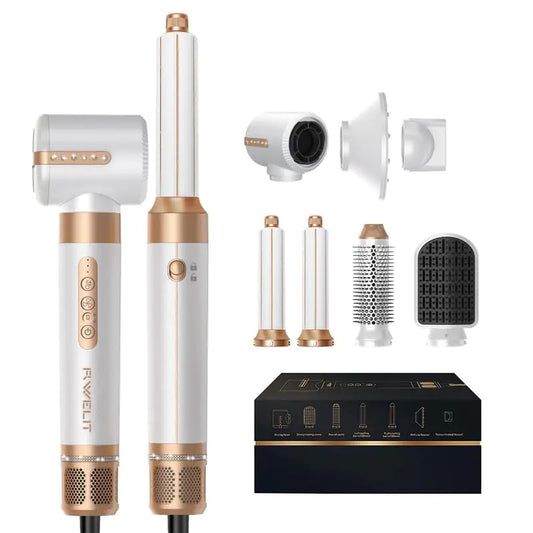 7 in 1 Multistyler Hair Styling Tools Blow Dryer Coanda Tech- 110000RPM High Speed Curling Wand Straightener Brush Volumizer - Auto Wrap Curlers Air Drying Styler Volumizing